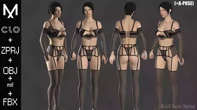 New Underwear Marvelous designer Clo3d OBJ mtl FBX ZPRJ