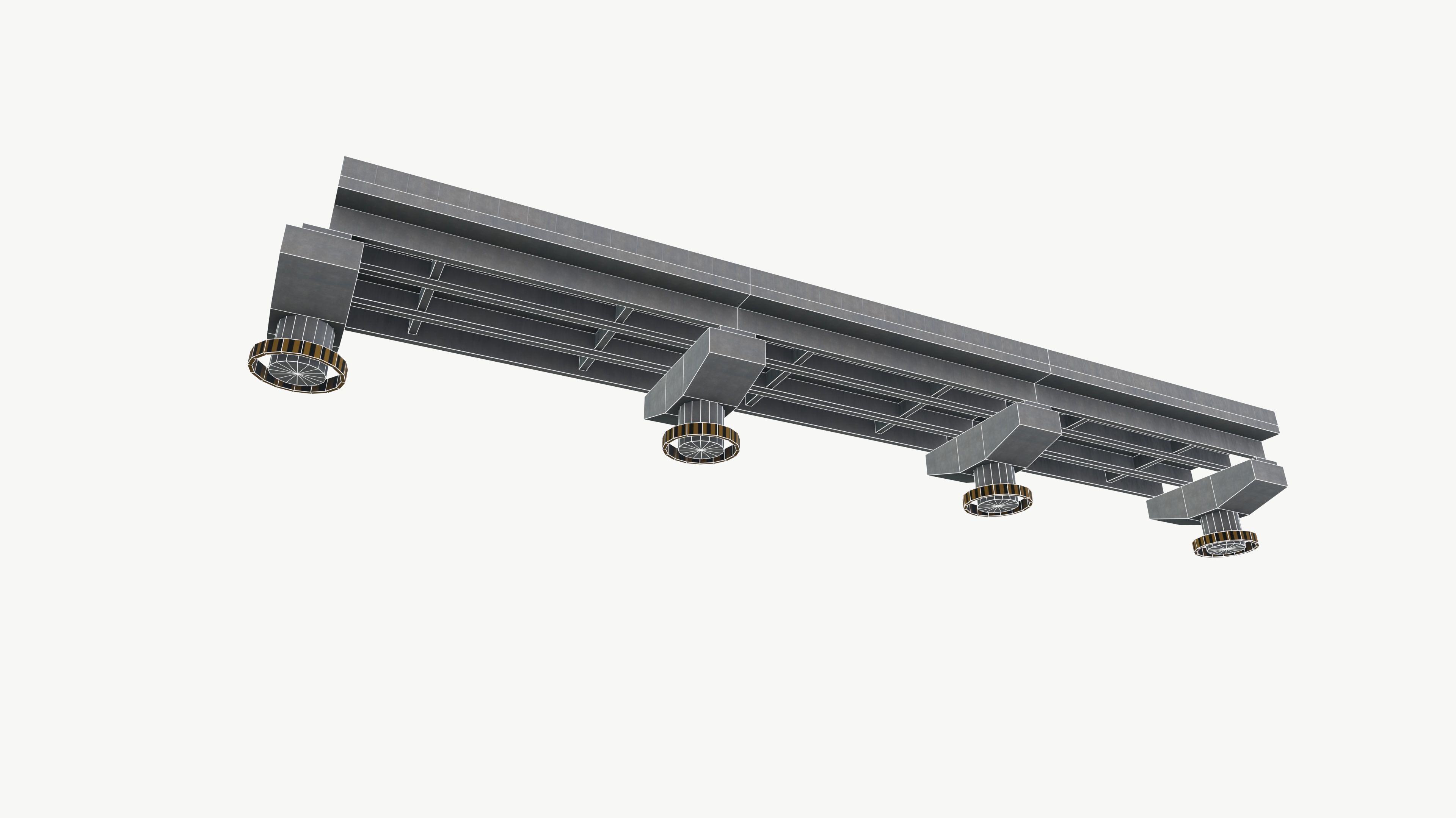 Flyover Low-poly 3D model_8