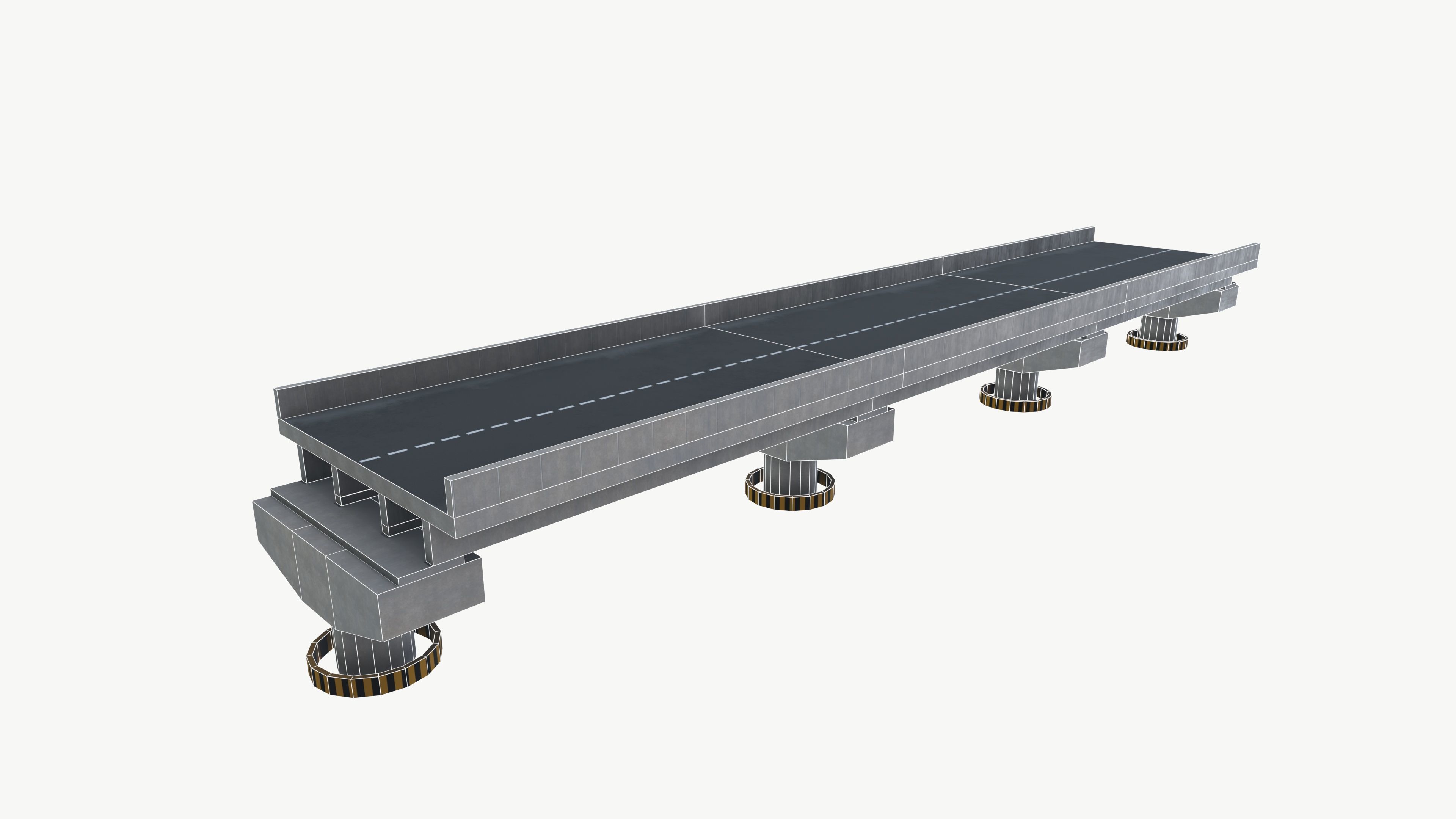 Flyover Low-poly 3D model_7