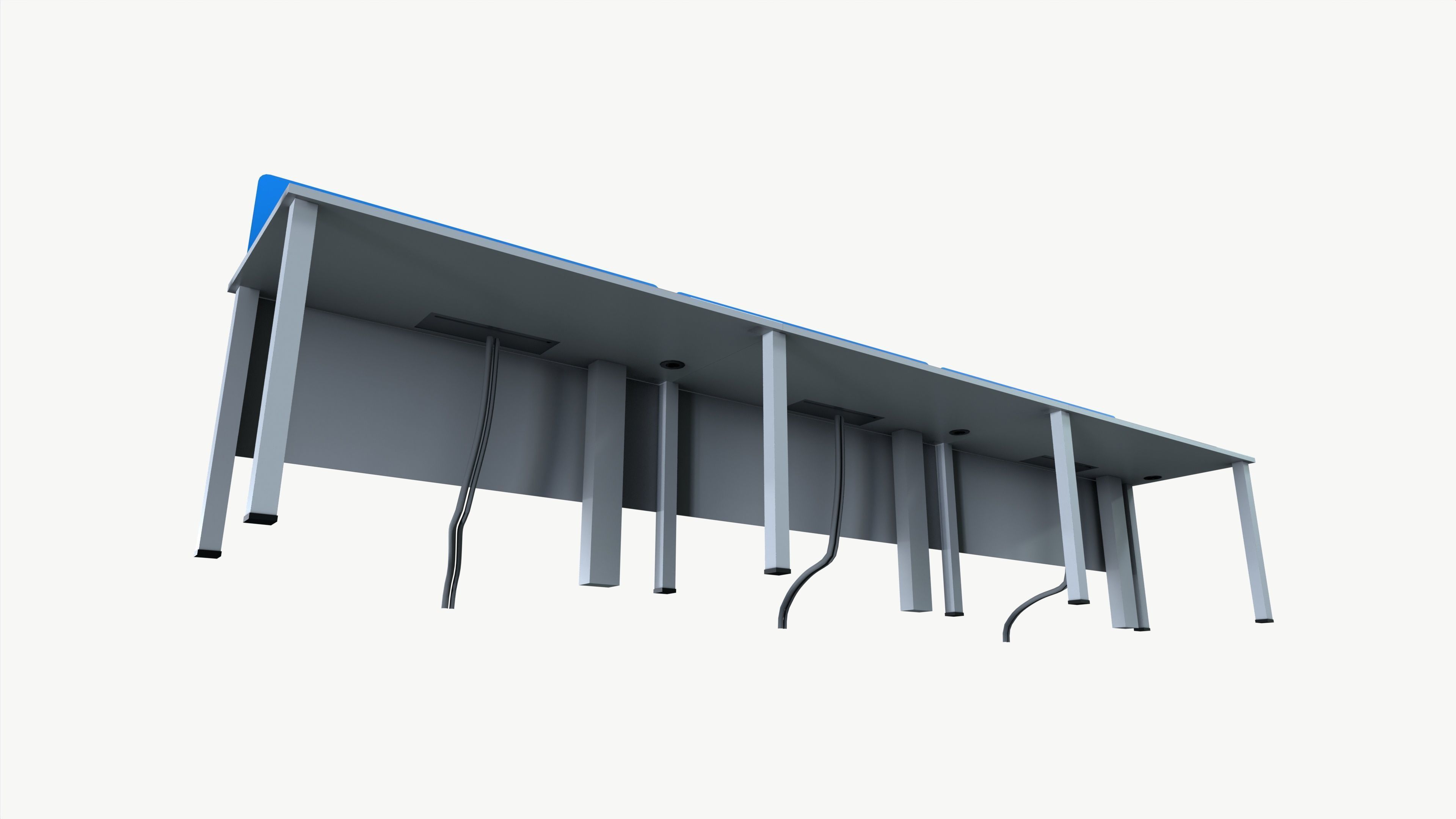 Office computer table Low-poly 3D model_3