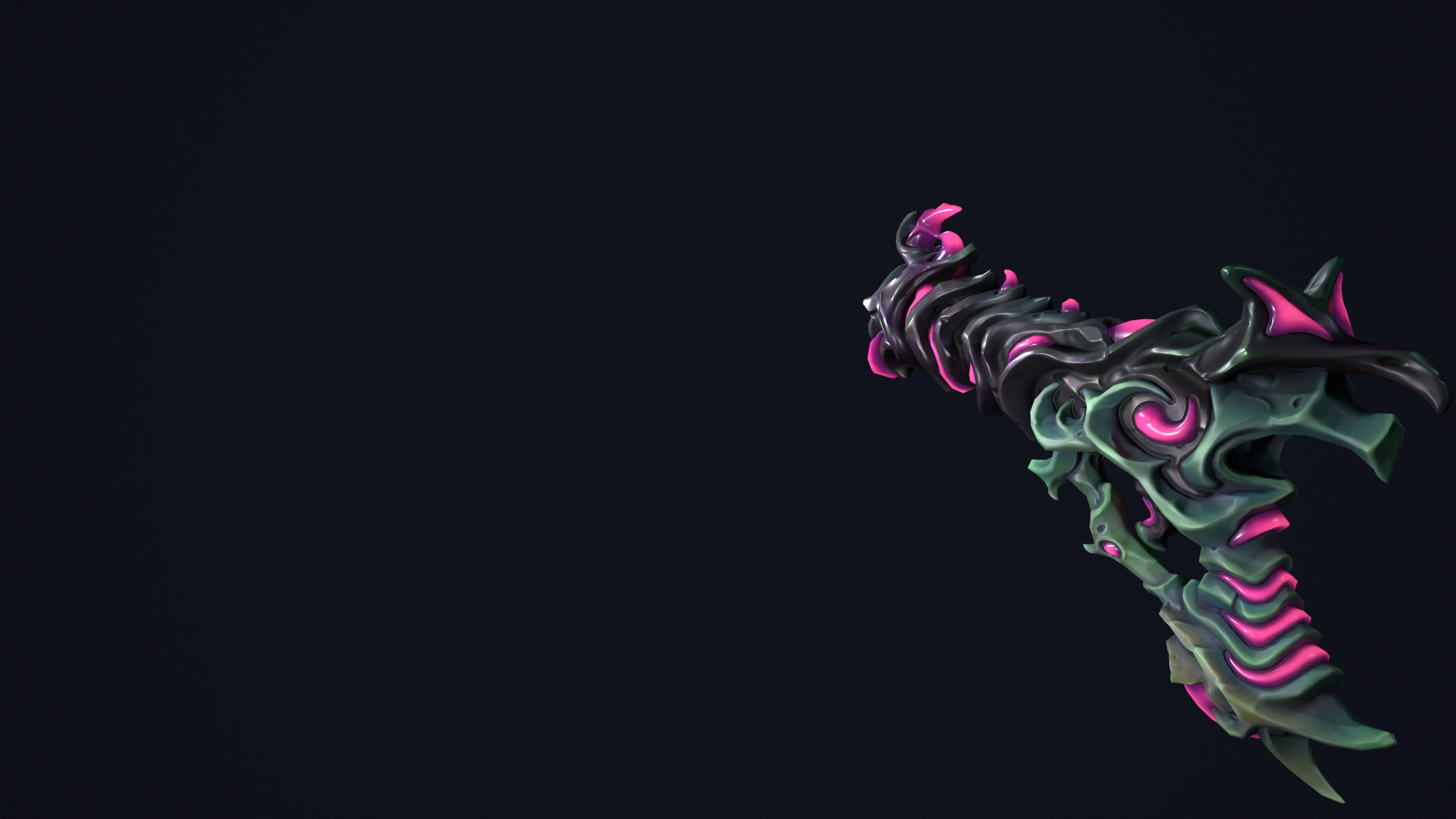 Fantasy undead pistol  Low-poly 3D model_12