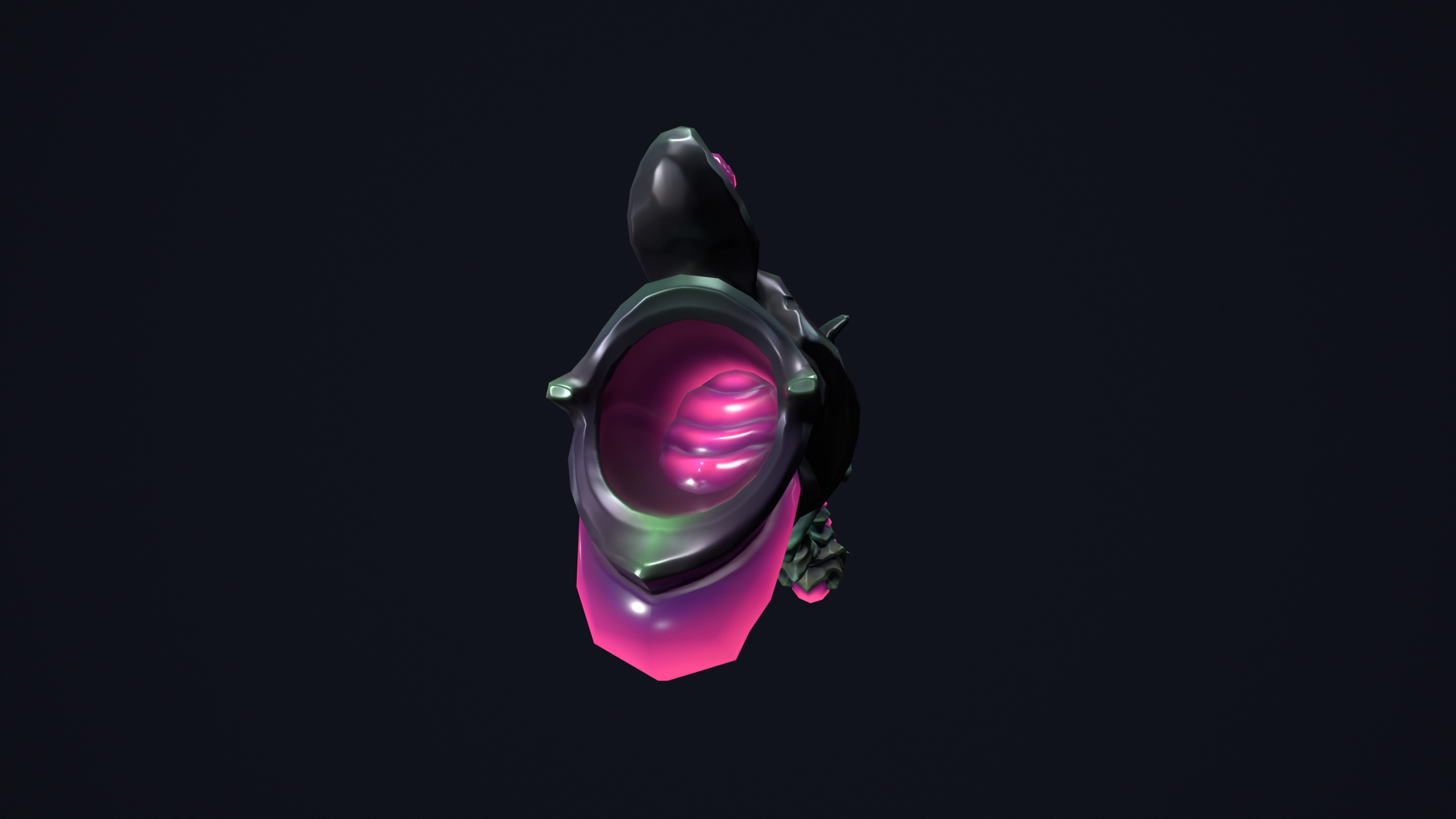 Fantasy undead pistol  Low-poly 3D model_11