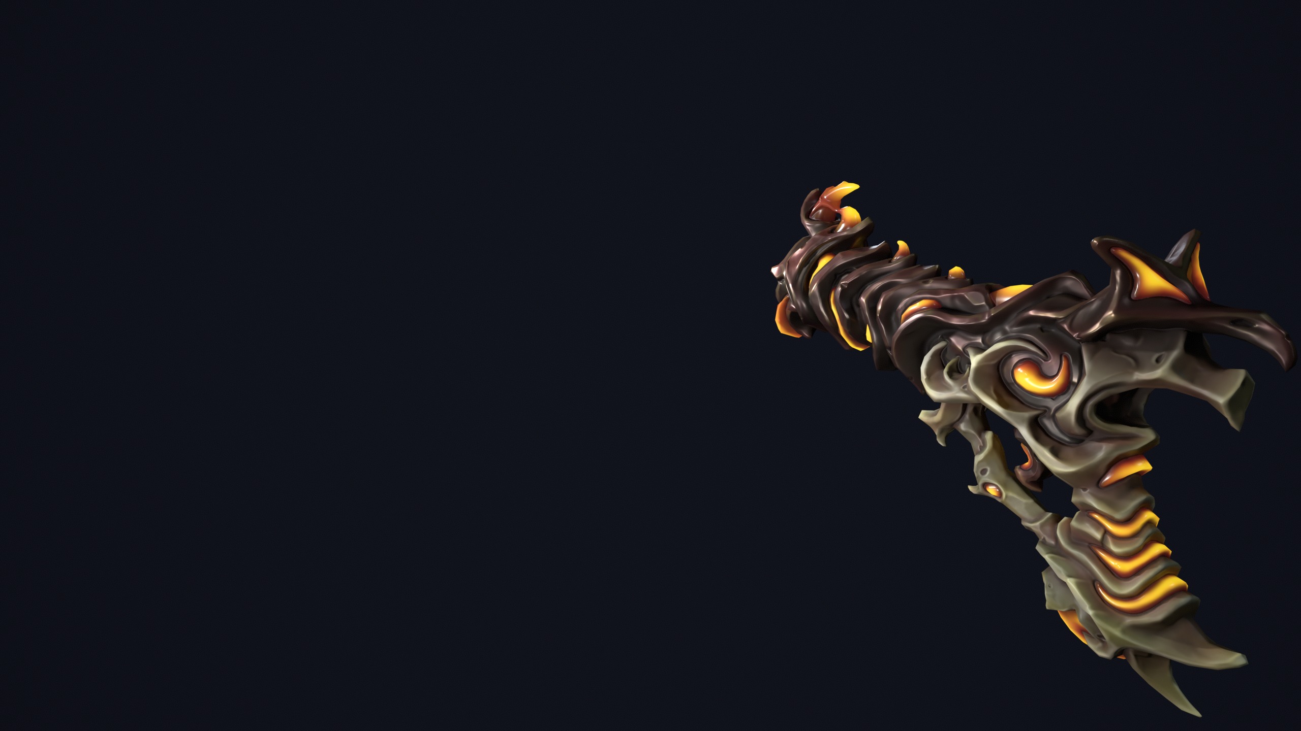 Fantasy undead pistol  Low-poly 3D model_13