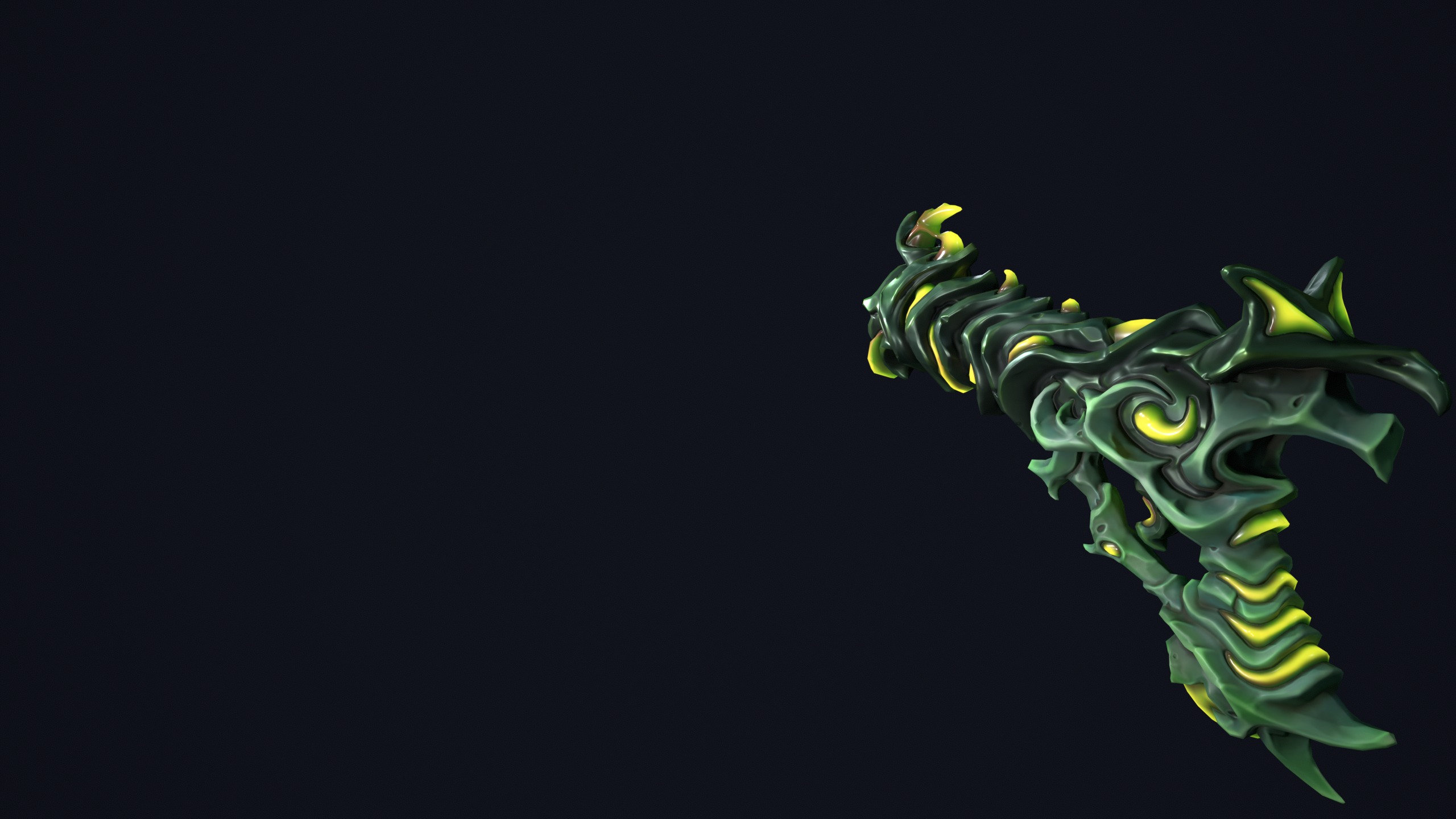 Fantasy undead pistol  Low-poly 3D model_14