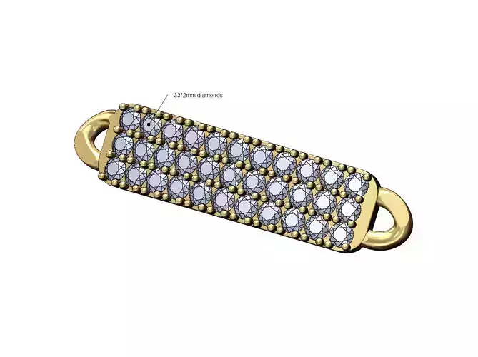 Iced diamond cuban link ends necklace and bracelet tag