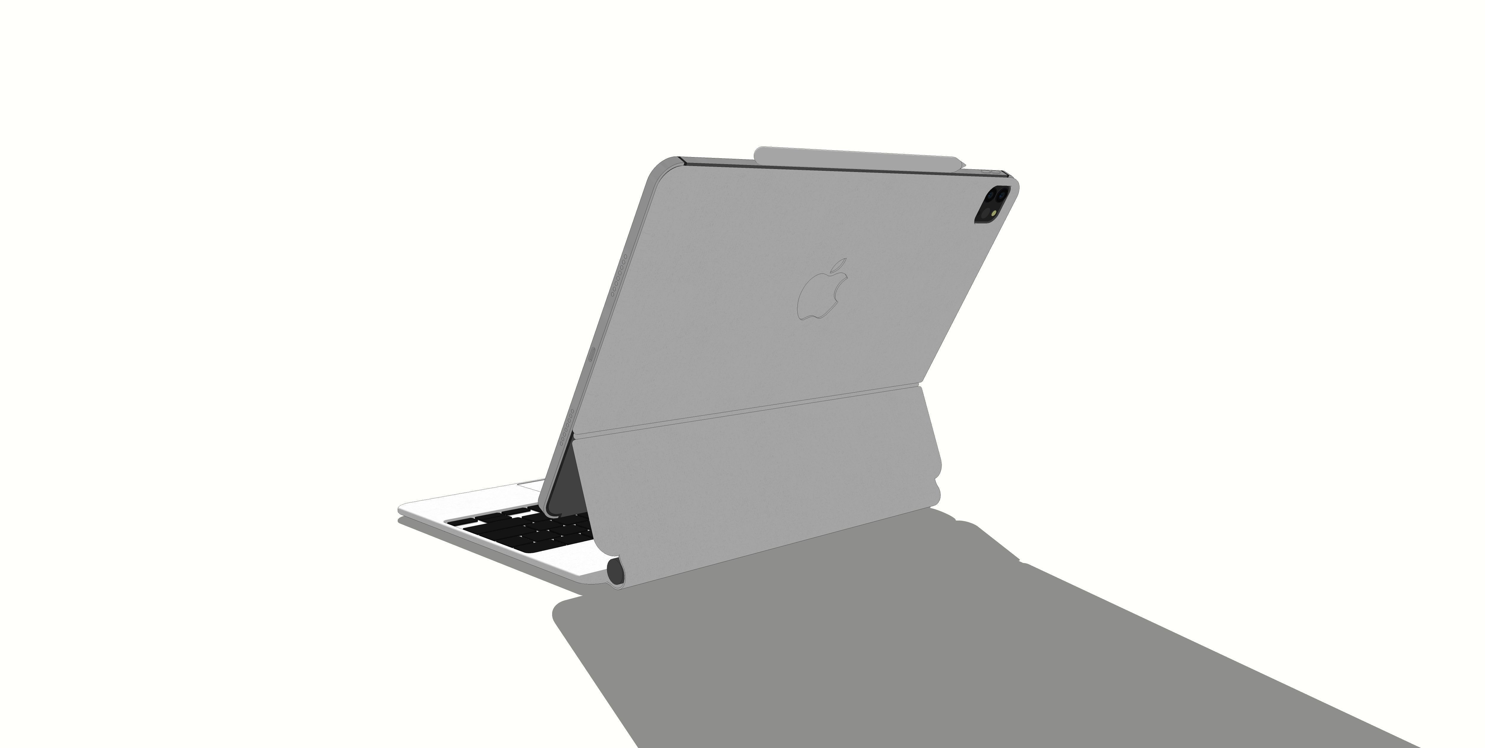 3D model of ipad with keyboard accessories 3D print model_6