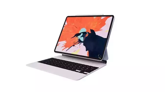 3D model of ipad with keyboard accessories 3D print model