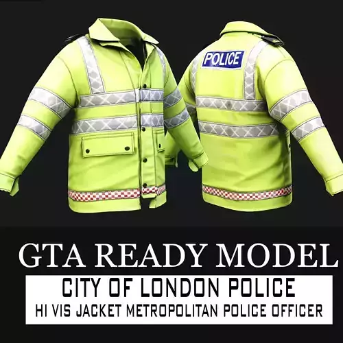 Gore-Tex Hi-Vis Jacket UK Police Coat GTA EUP FIVEM  uniform  Low-poly 3D model