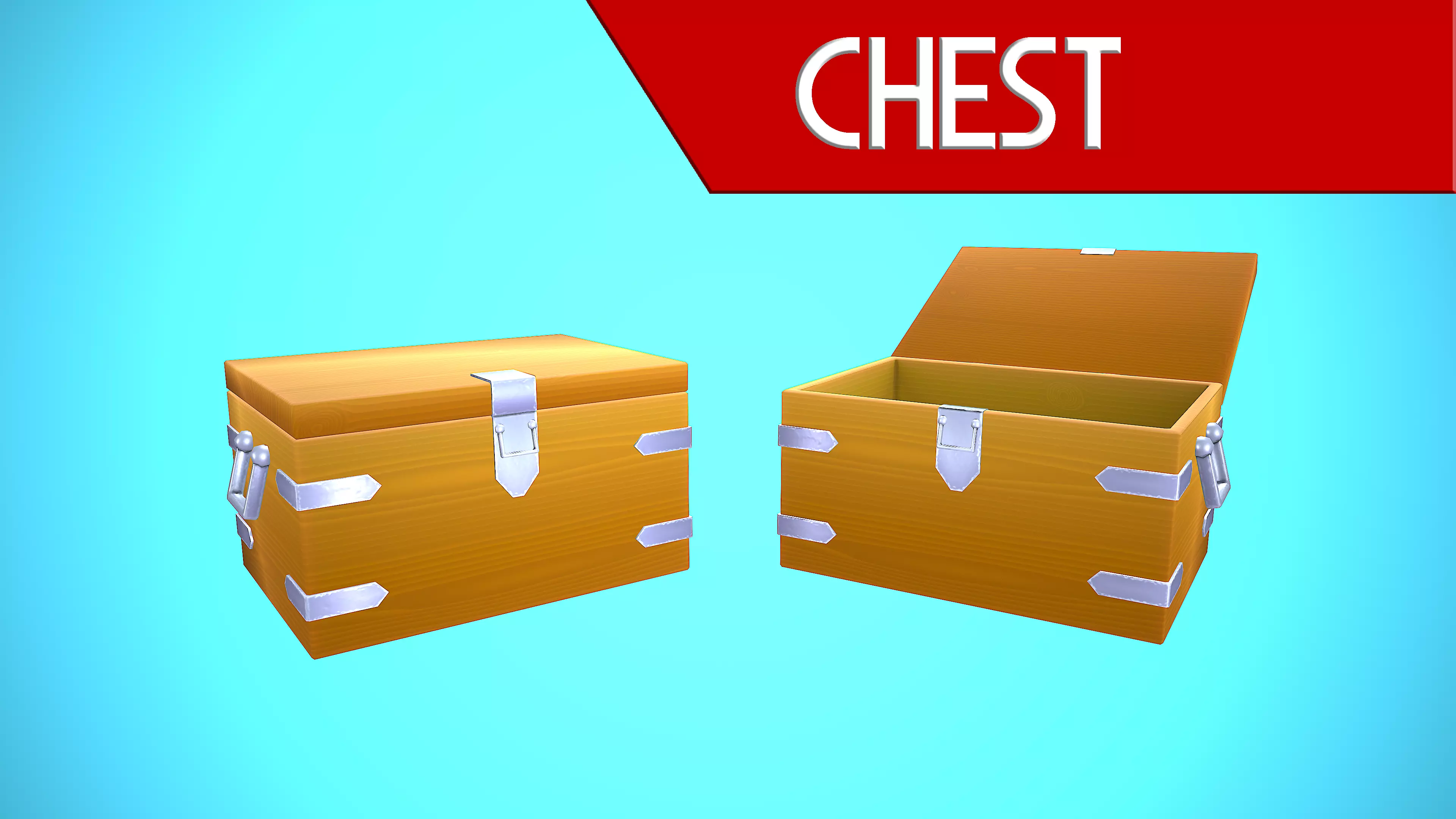 CHEST COFFER CARTOON STYLIZED Low-poly 3D model
