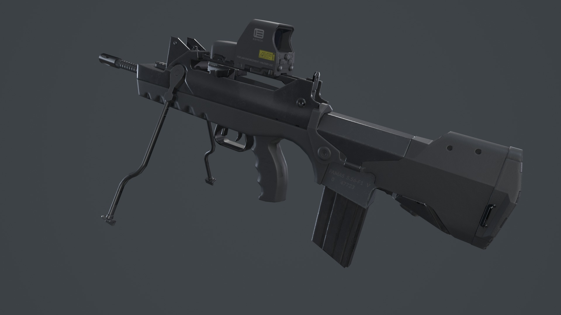 FAMAS G2 Valoris Eotech 552 Scope Low-poly 3D model_5