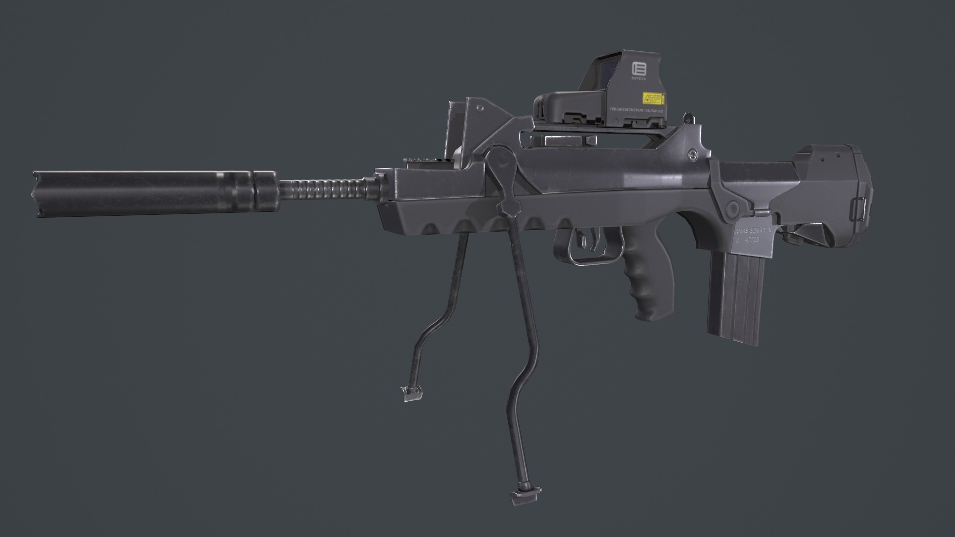 FAMAS G2 Valoris Eotech 552 Scope Low-poly 3D model_8