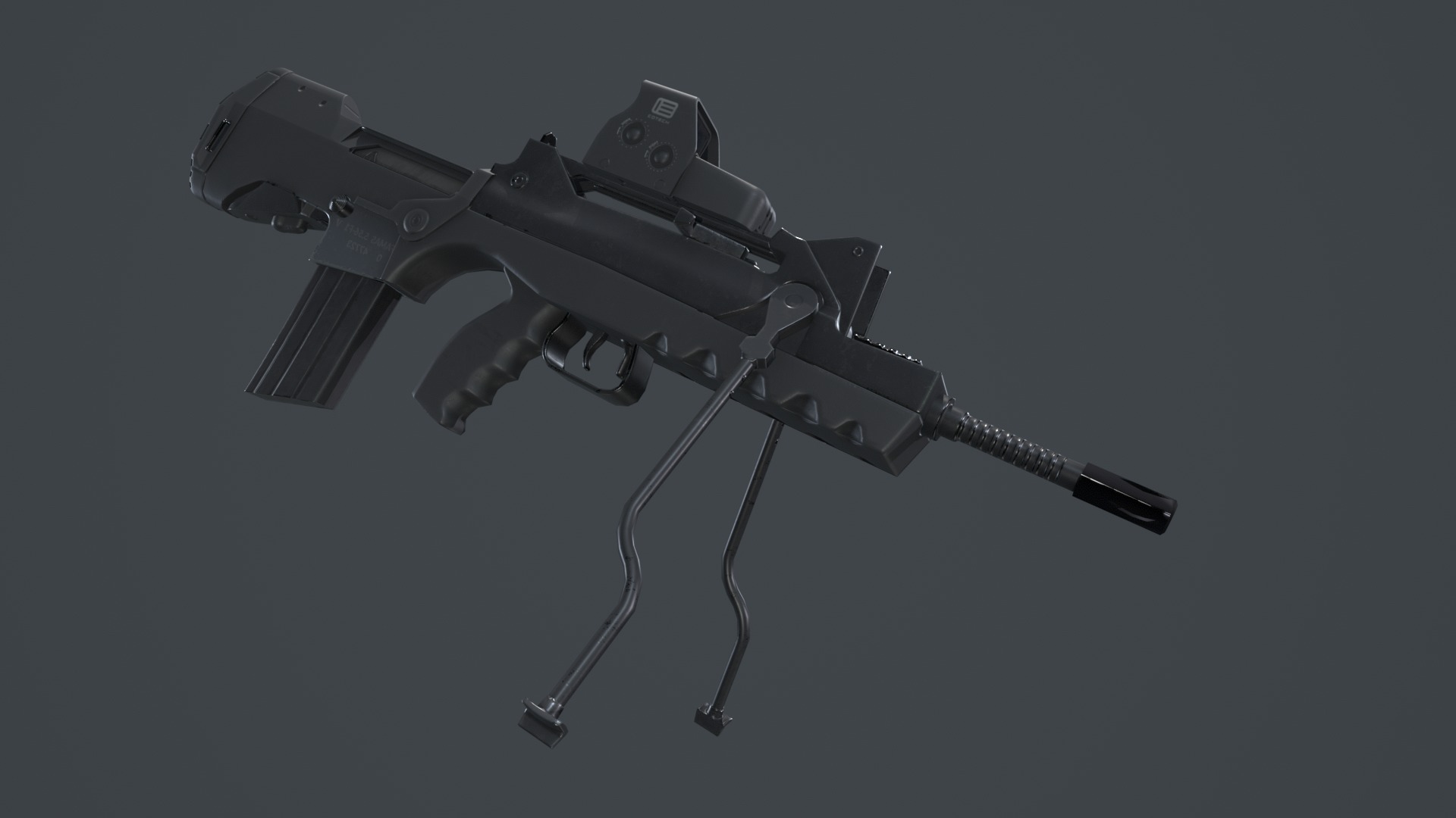 FAMAS G2 Valoris Eotech 552 Scope Low-poly 3D model_6