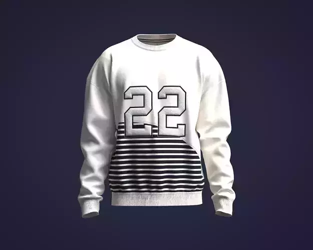 Mens oversized sweatshirt with number patch and graphic