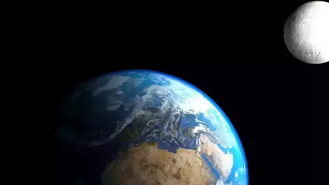 The Moon Rotates Around The Earth 3D model