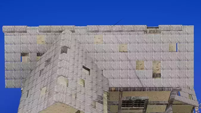 Destroyed House Model with Detailed Debris and Structural Damage 3D model