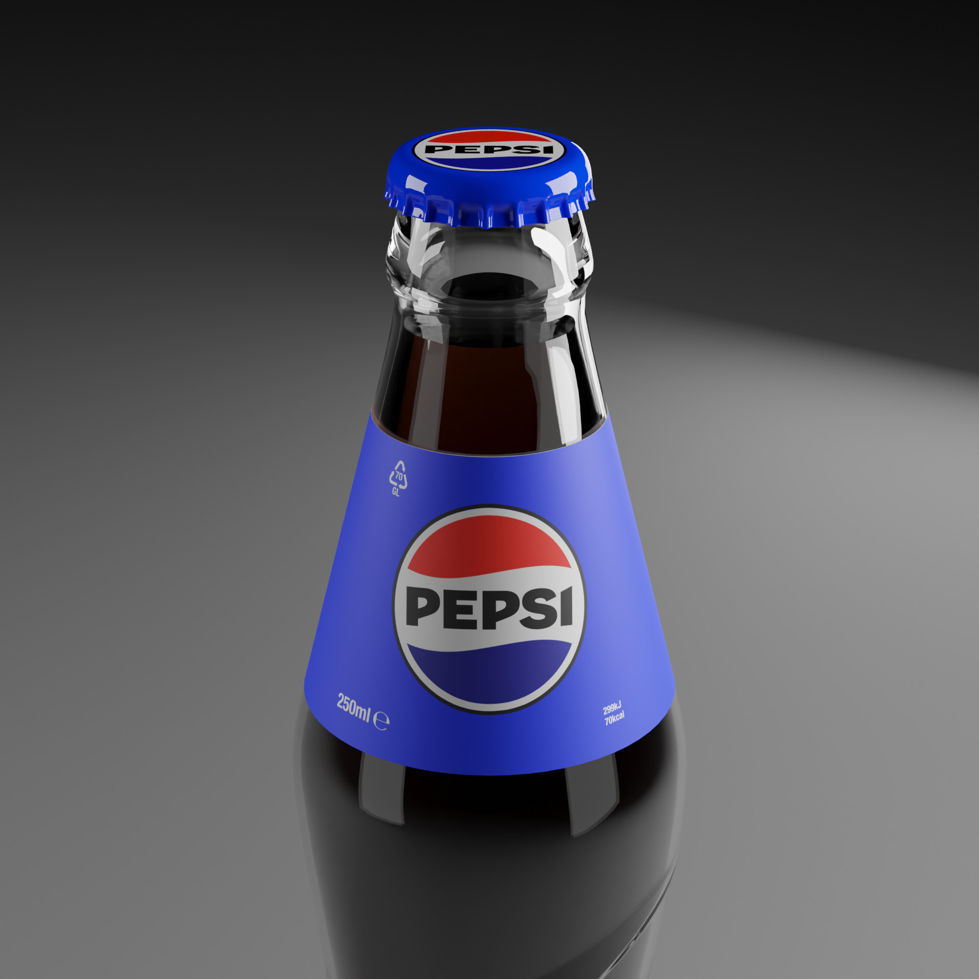 Pepsi Glass Bottle 3D model_3