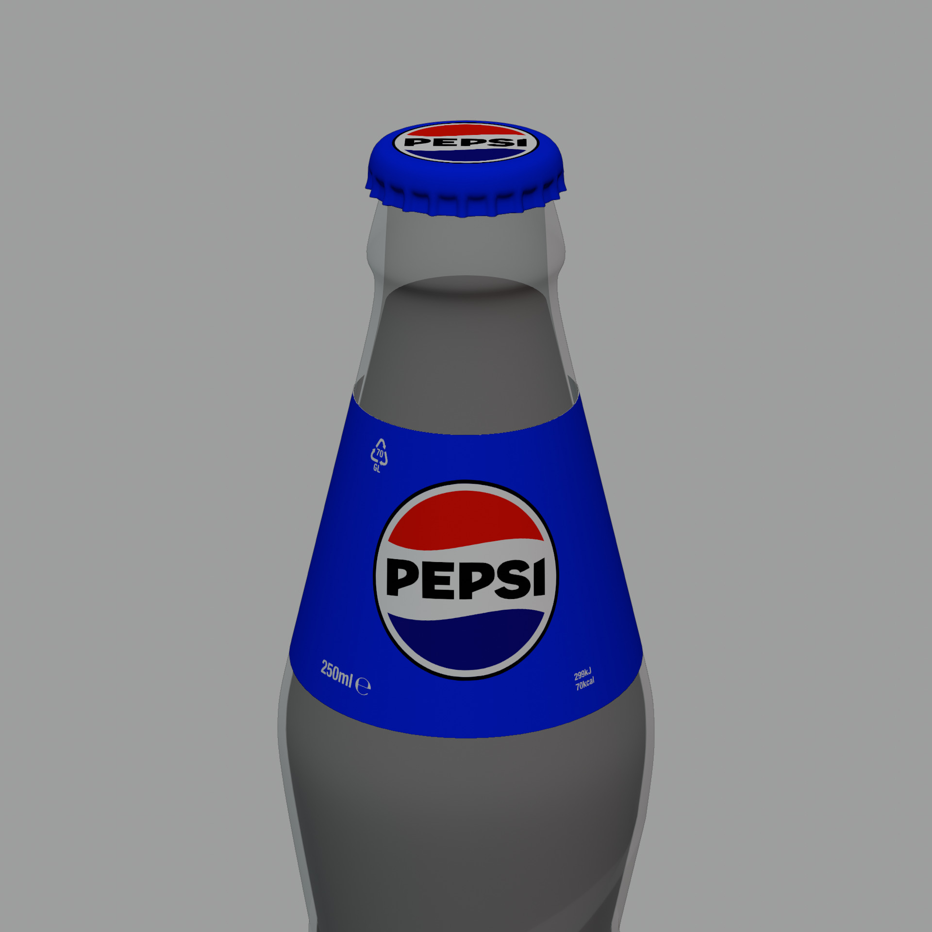 Pepsi Glass Bottle 3D model_8