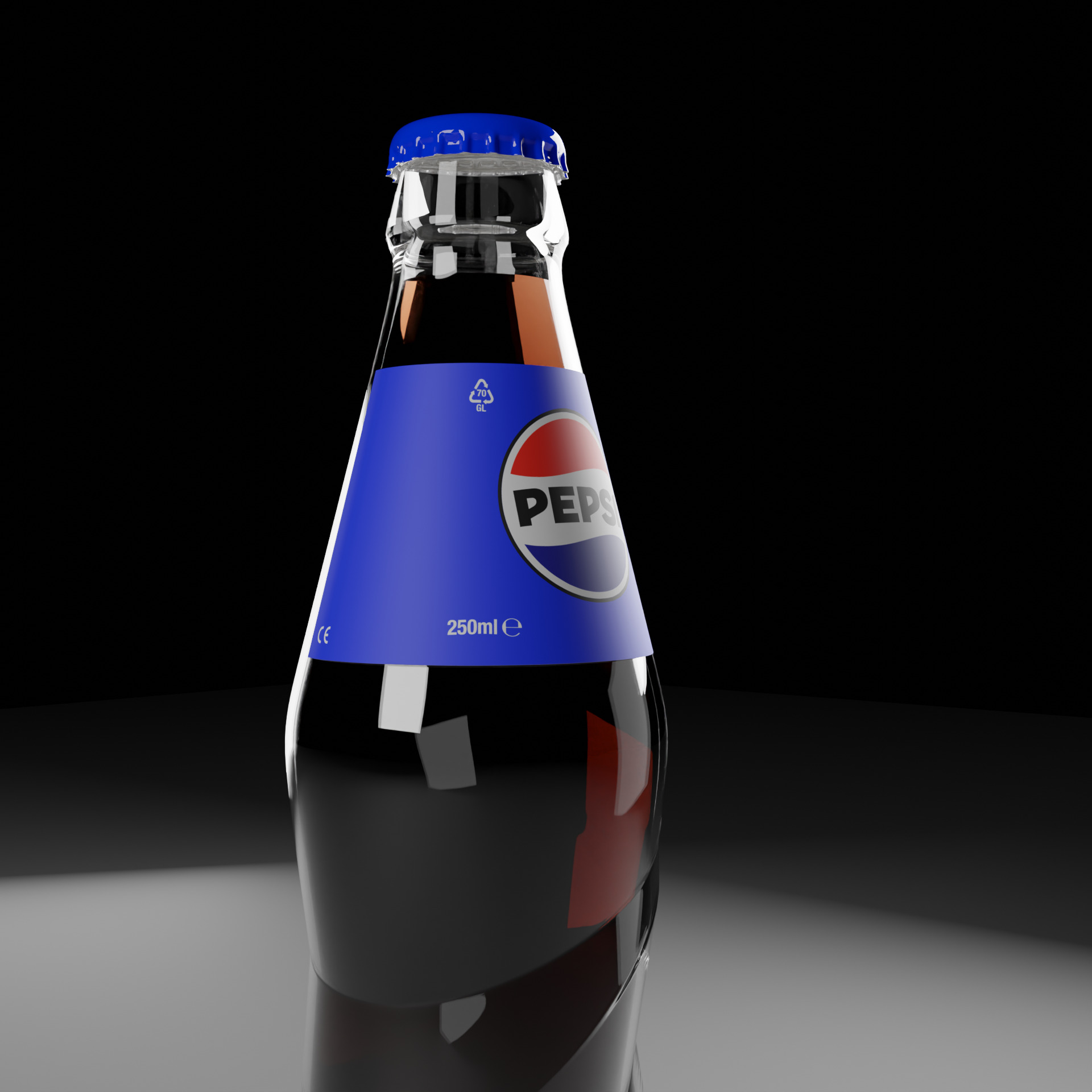 Pepsi Glass Bottle 3D model_5