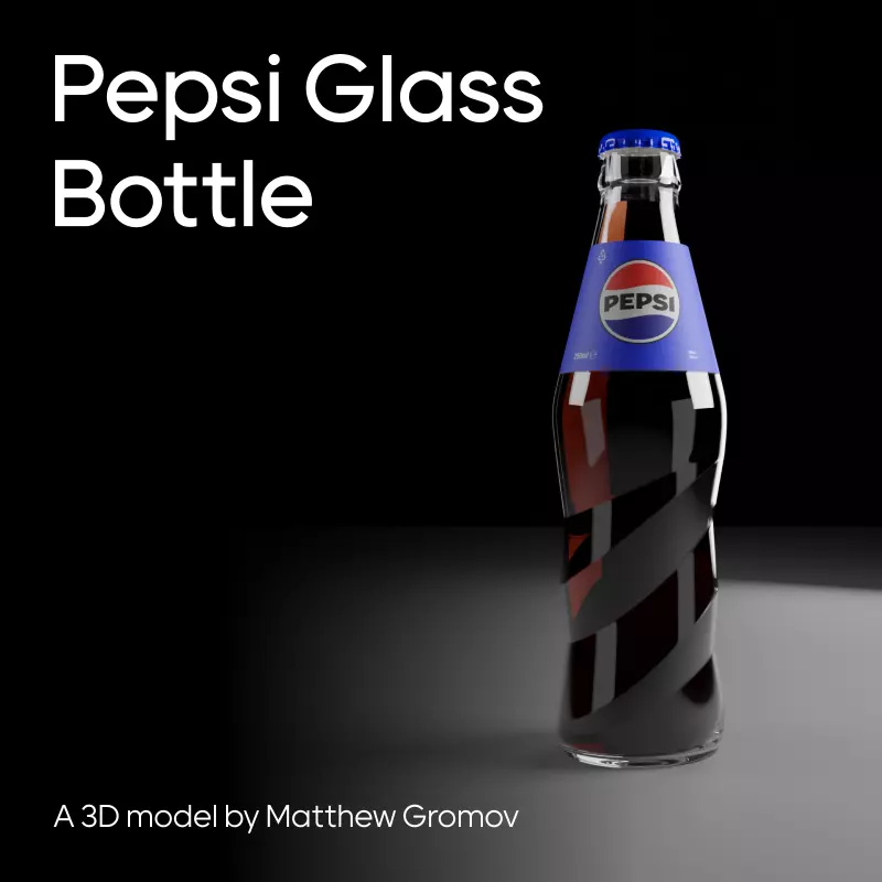 Pepsi Glass Bottle 3D model_0