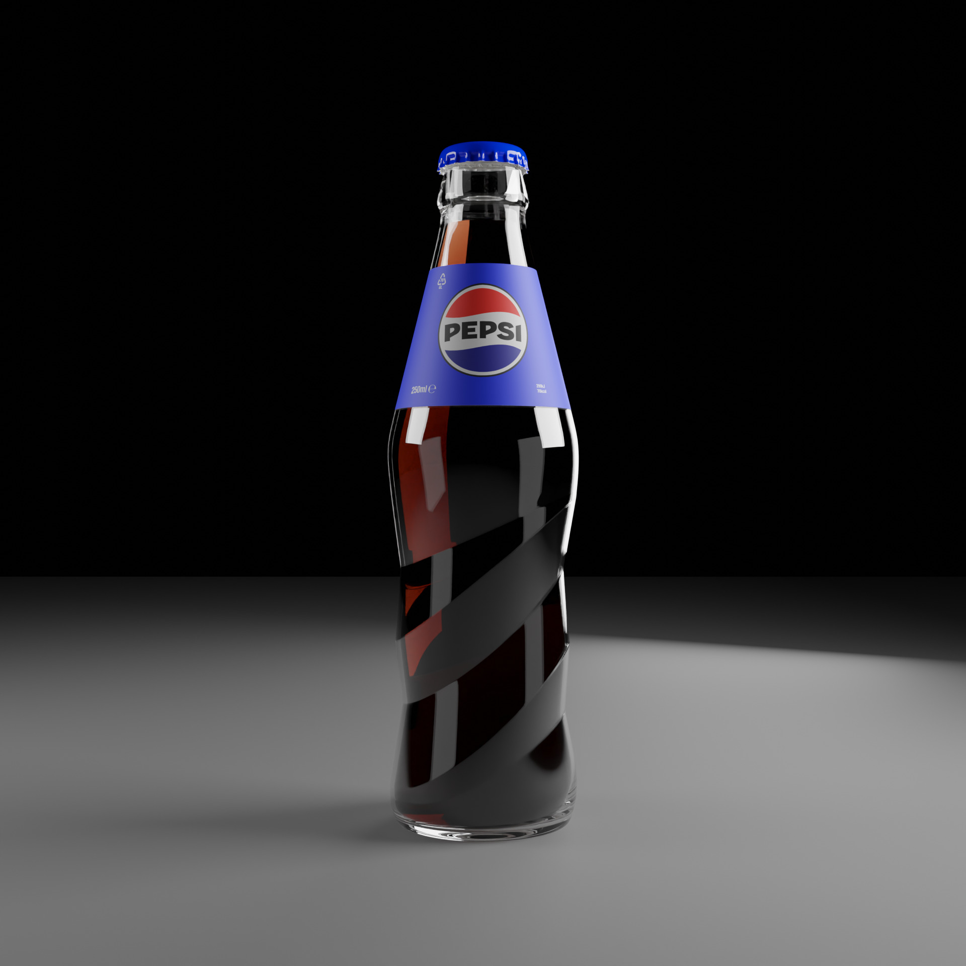 Pepsi Glass Bottle 3D model_2