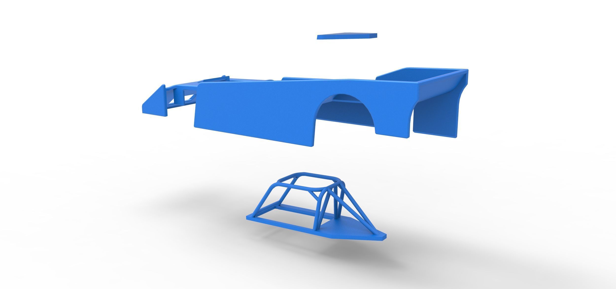 Shell of Small Block Supermodified race car Scale 1 to 25 3D print model_22