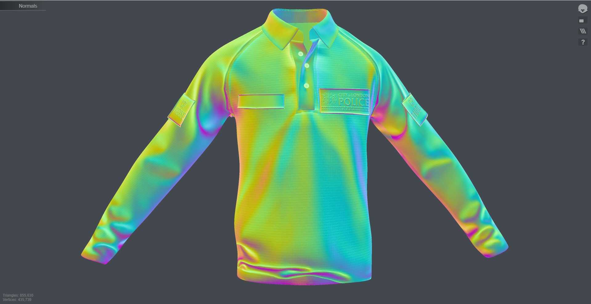 City of London Police Shirt Uniform FIVEM  GTA EUP outfit Low-poly 3D model_15