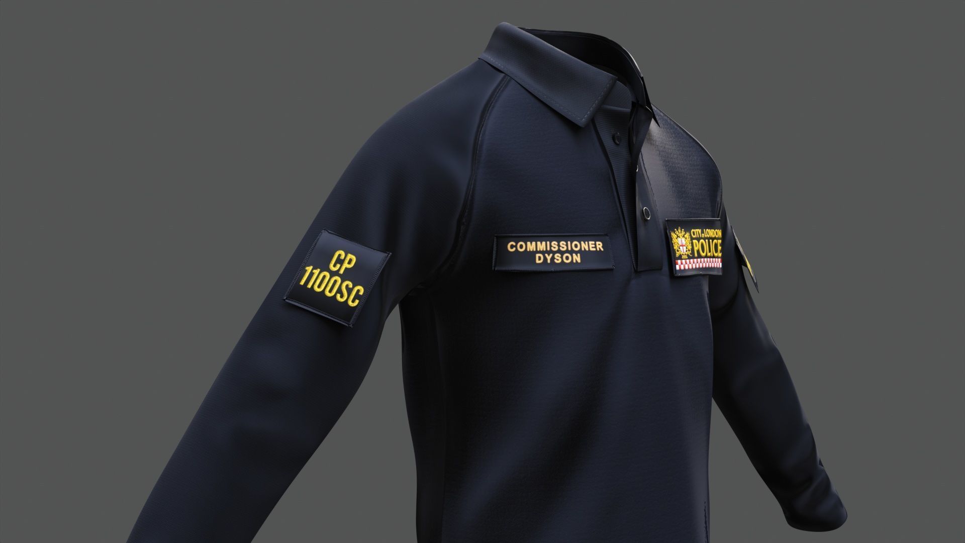 City of London Police Shirt Uniform FIVEM  GTA EUP outfit Low-poly 3D model_3