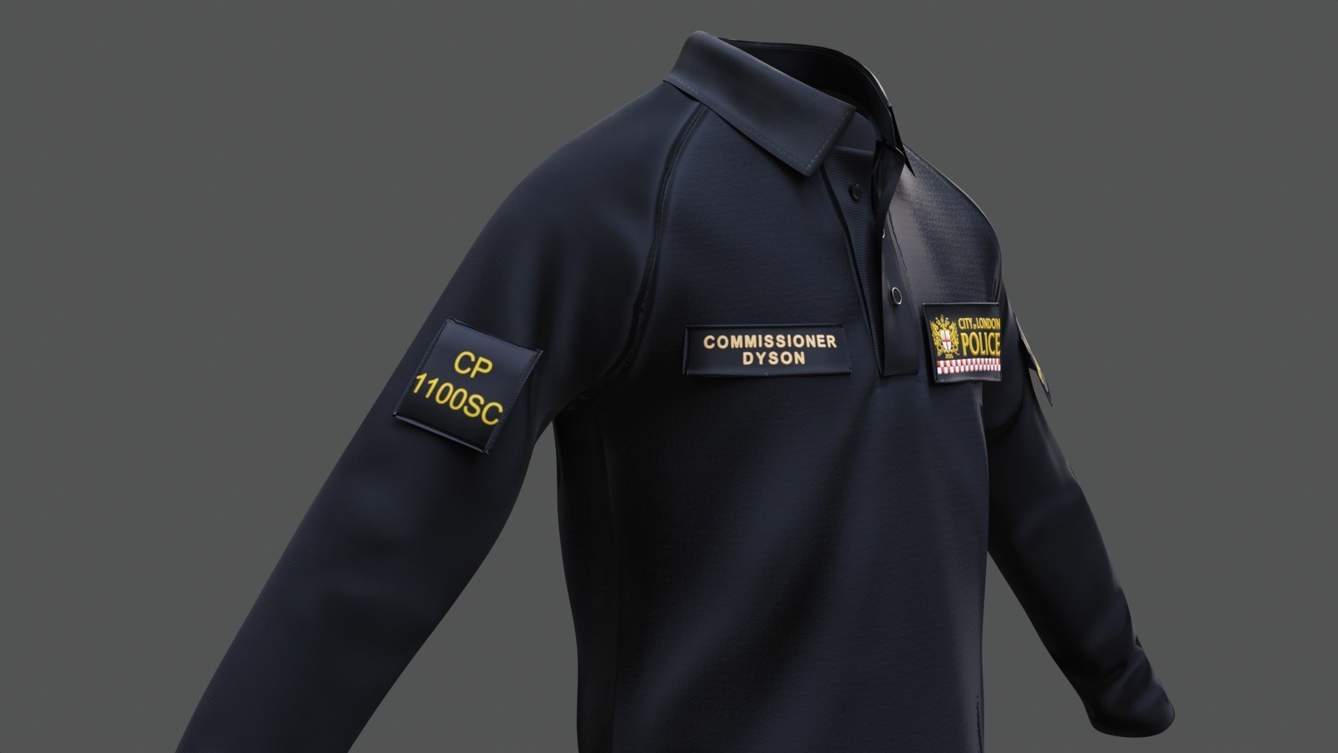 City of London Police Shirt Uniform FIVEM  GTA EUP outfit Low-poly 3D model_4