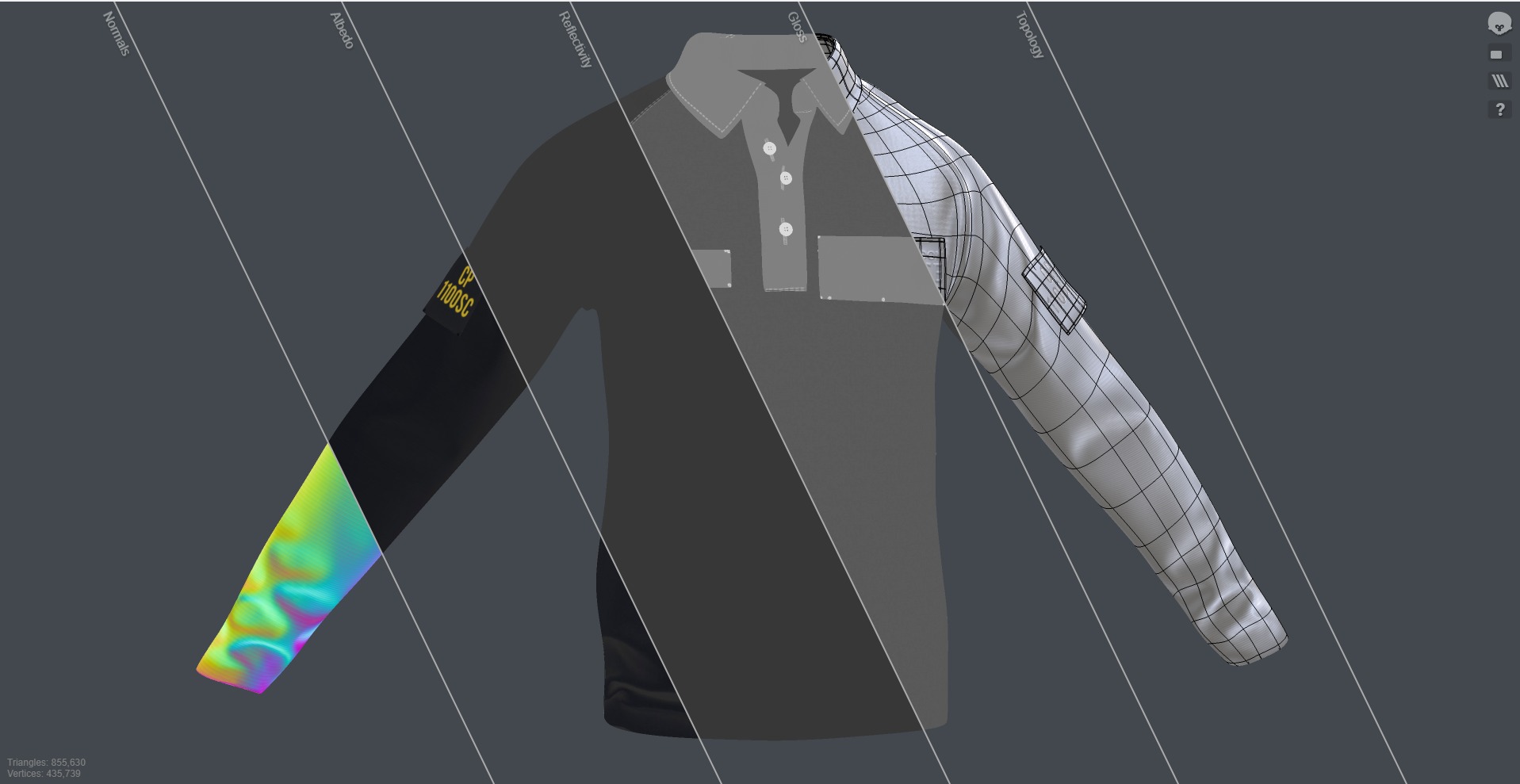 City of London Police Shirt Uniform FIVEM  GTA EUP outfit Low-poly 3D model_14