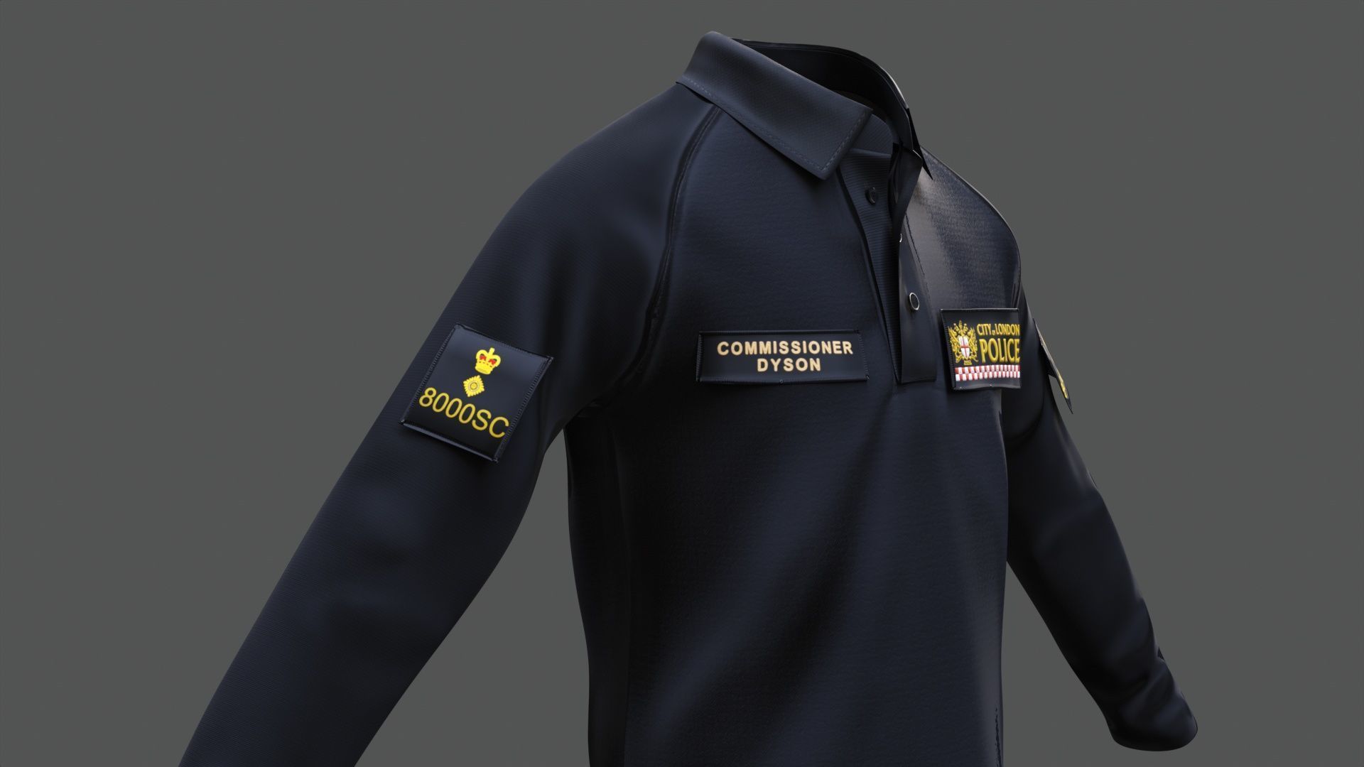 City of London Police Shirt Uniform FIVEM  GTA EUP outfit Low-poly 3D model_9