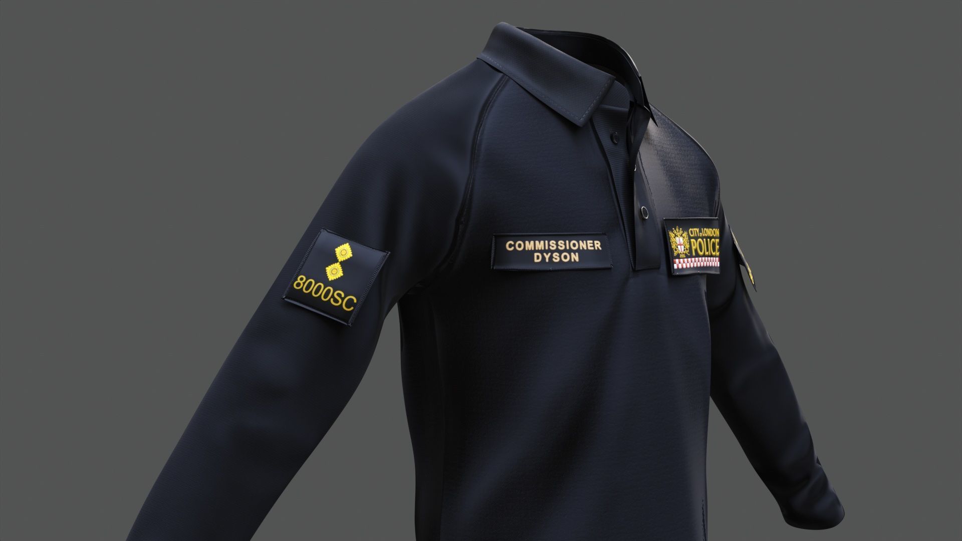 City of London Police Shirt Uniform FIVEM  GTA EUP outfit Low-poly 3D model_6