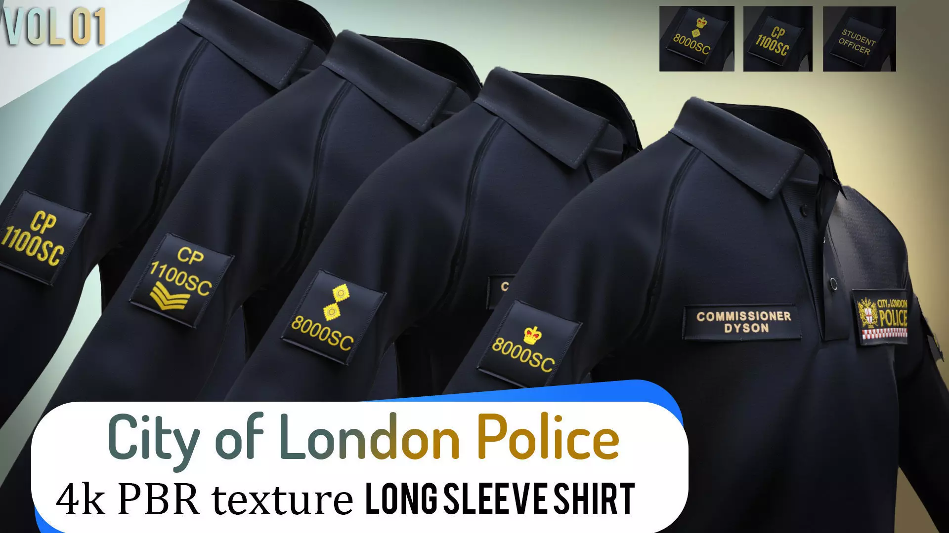 City of London Police Shirt Uniform FIVEM  GTA EUP outfit Low-poly 3D model_0