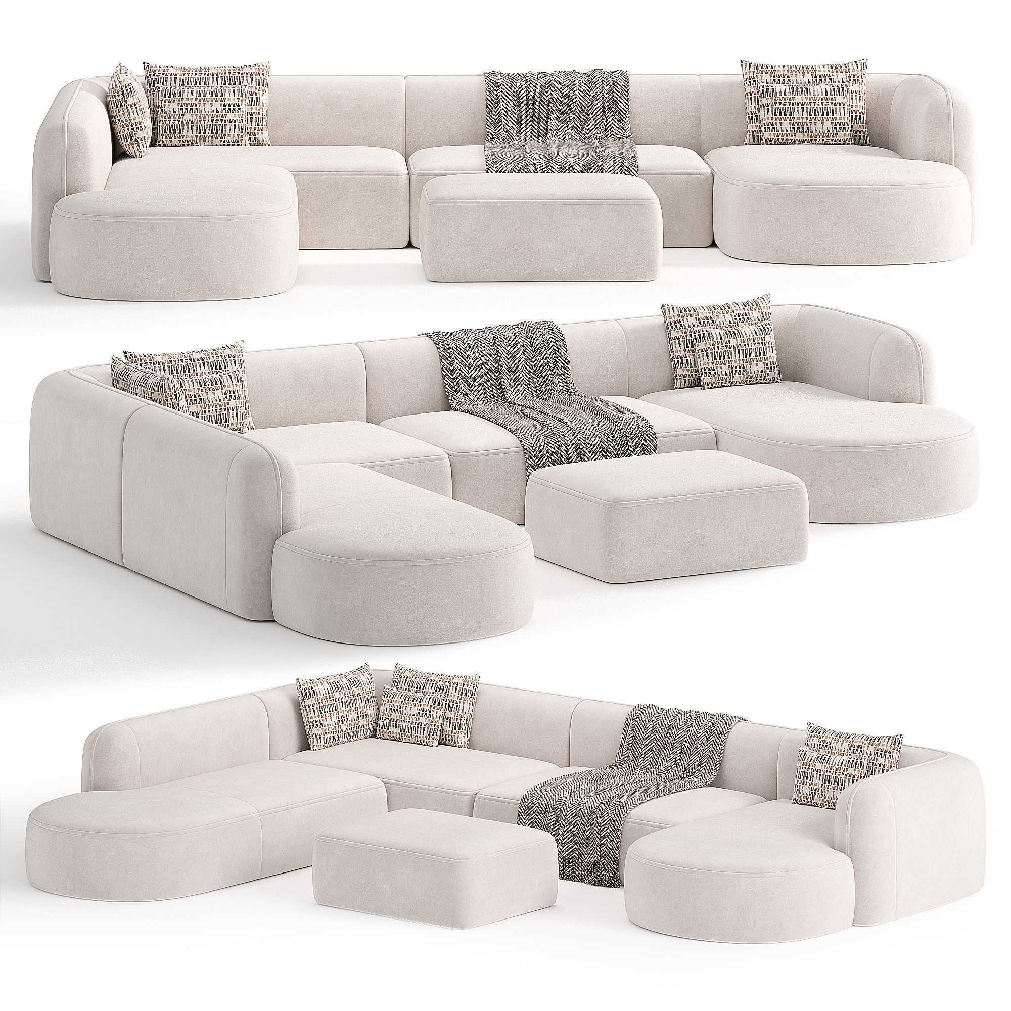 Royalty Modular Sofa by Luzaro 3D model_2