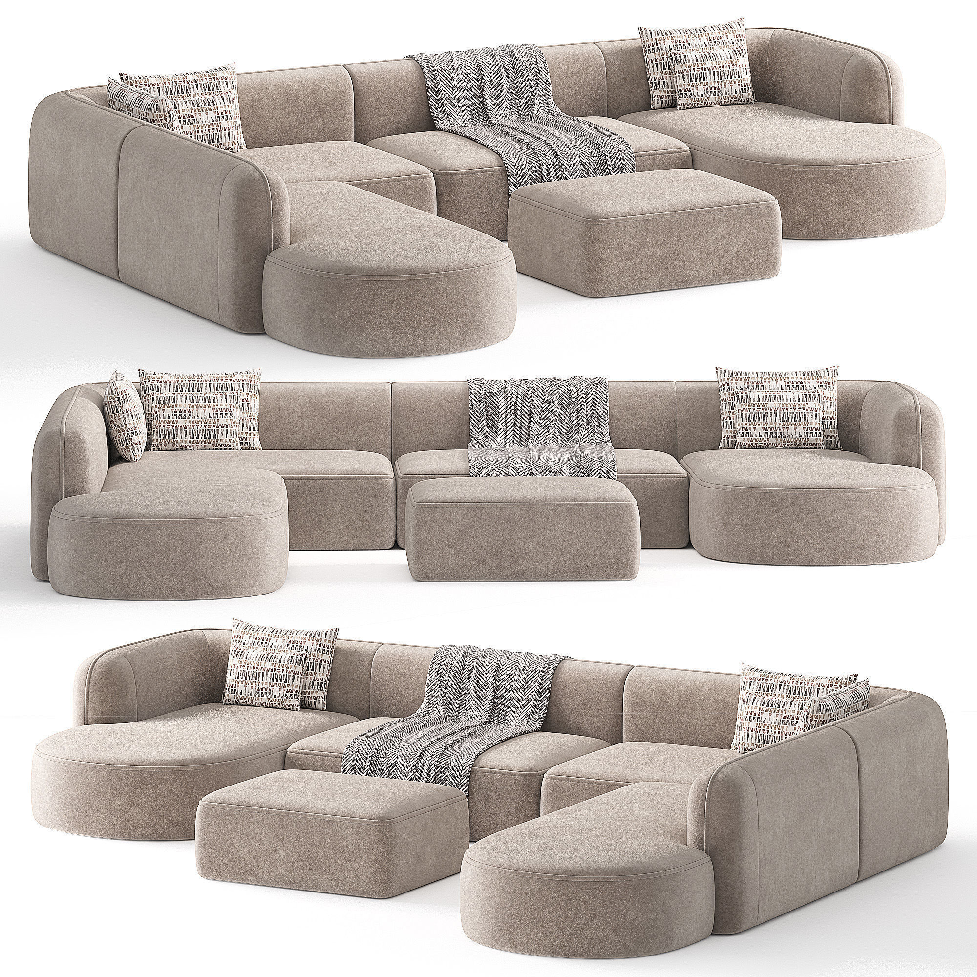 Royalty Modular Sofa by Luzaro 3D model_3