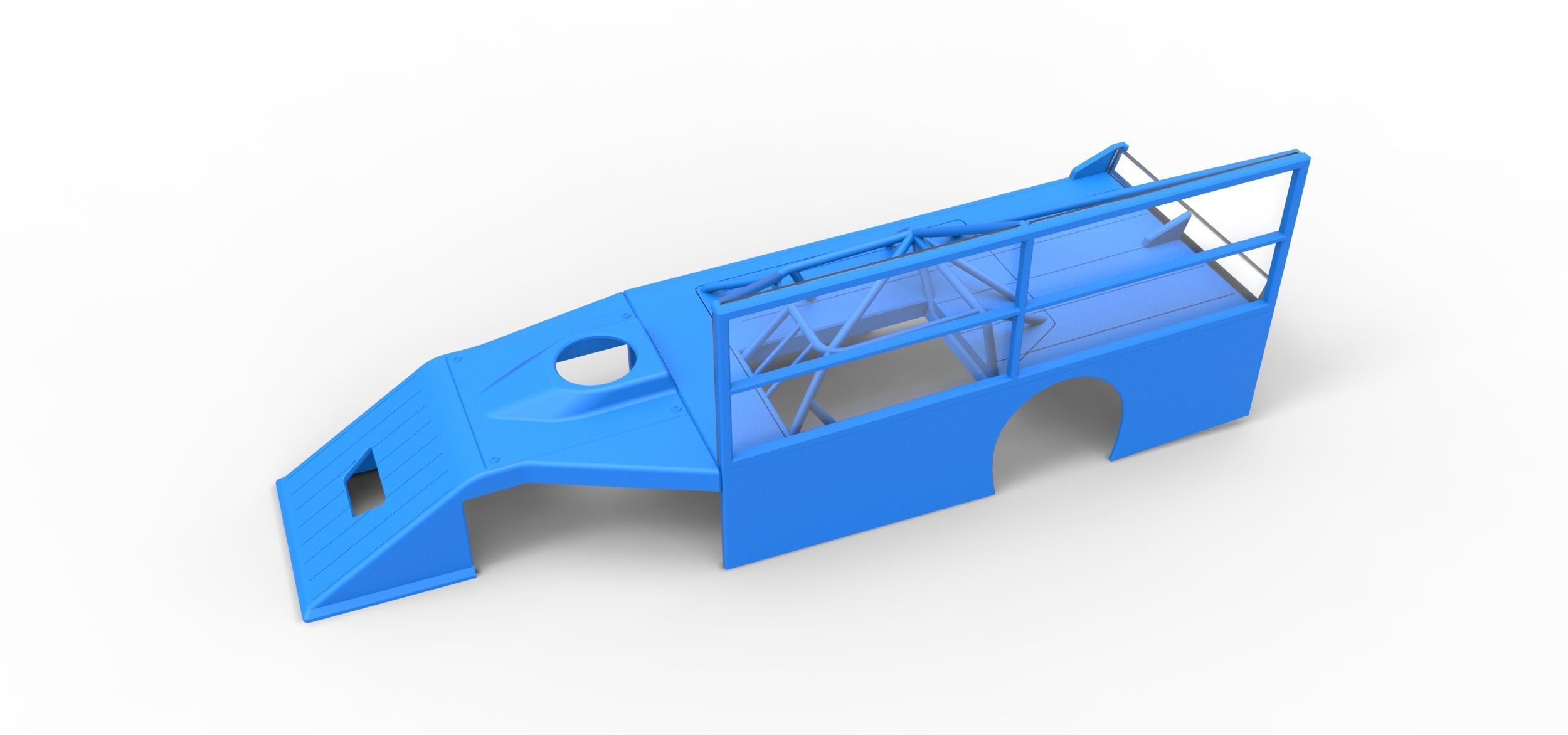 Shell of Asphalt Modified stock car with side wing Scale 1 to 25 3D print model_1