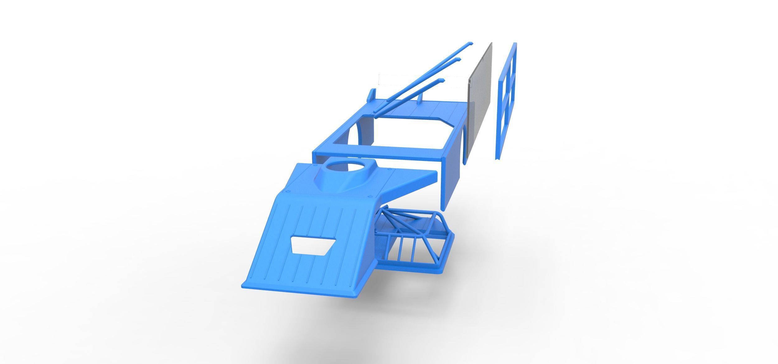 Shell of Asphalt Modified stock car with side wing Scale 1 to 25 3D print model_21