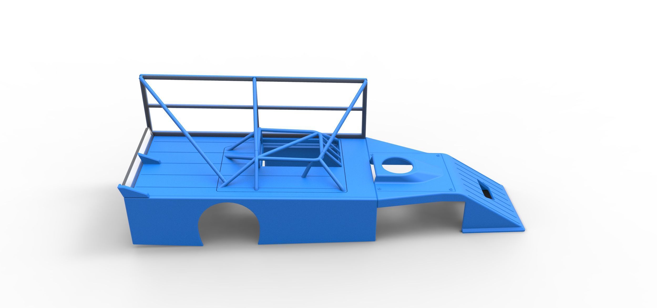 Shell of Asphalt Modified stock car with side wing Scale 1 to 25 3D print model_15