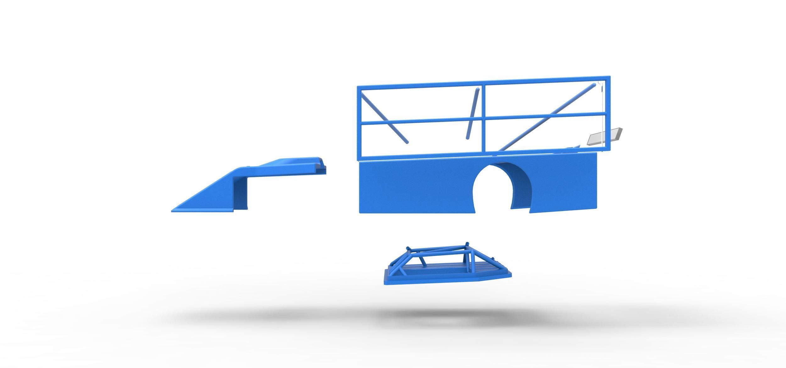 Shell of Asphalt Modified stock car with side wing Scale 1 to 25 3D print model_22