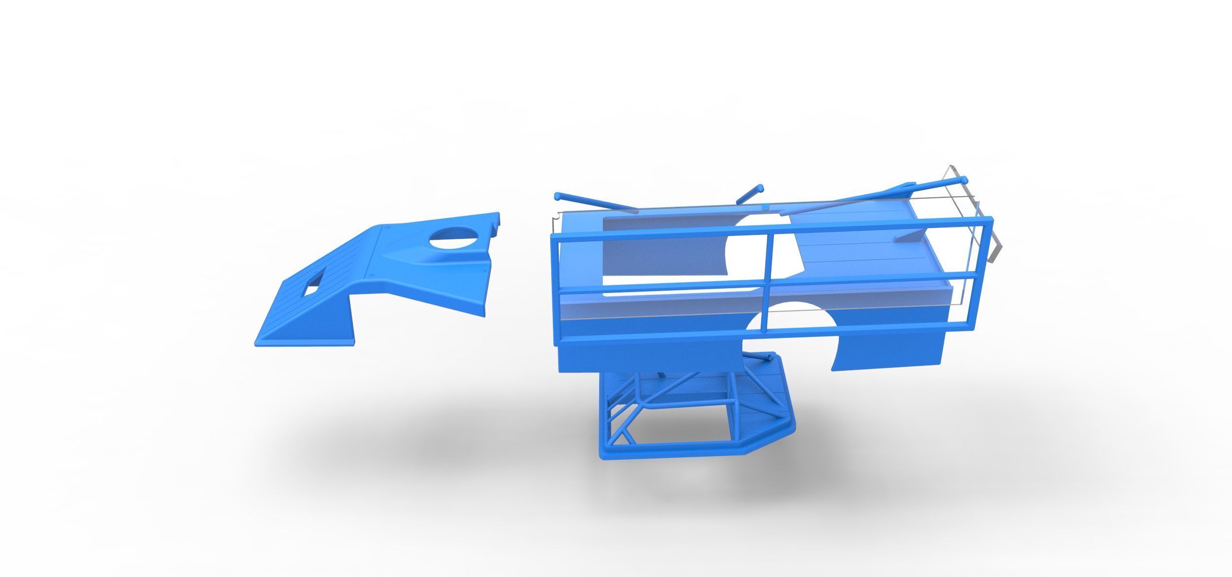 Shell of Asphalt Modified stock car with side wing Scale 1 to 25 3D print model_23