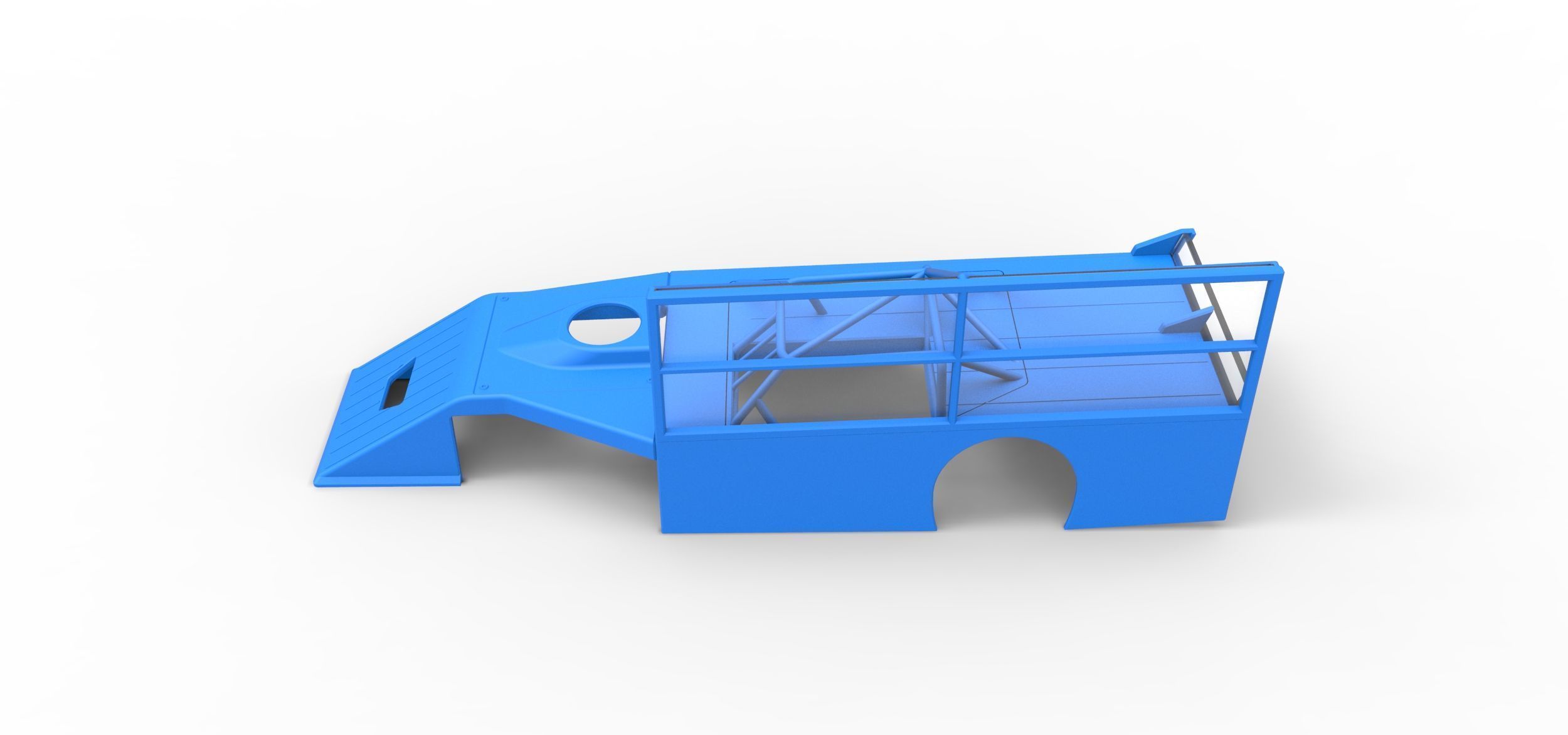 Shell of Asphalt Modified stock car with side wing Scale 1 to 25 3D print model_7