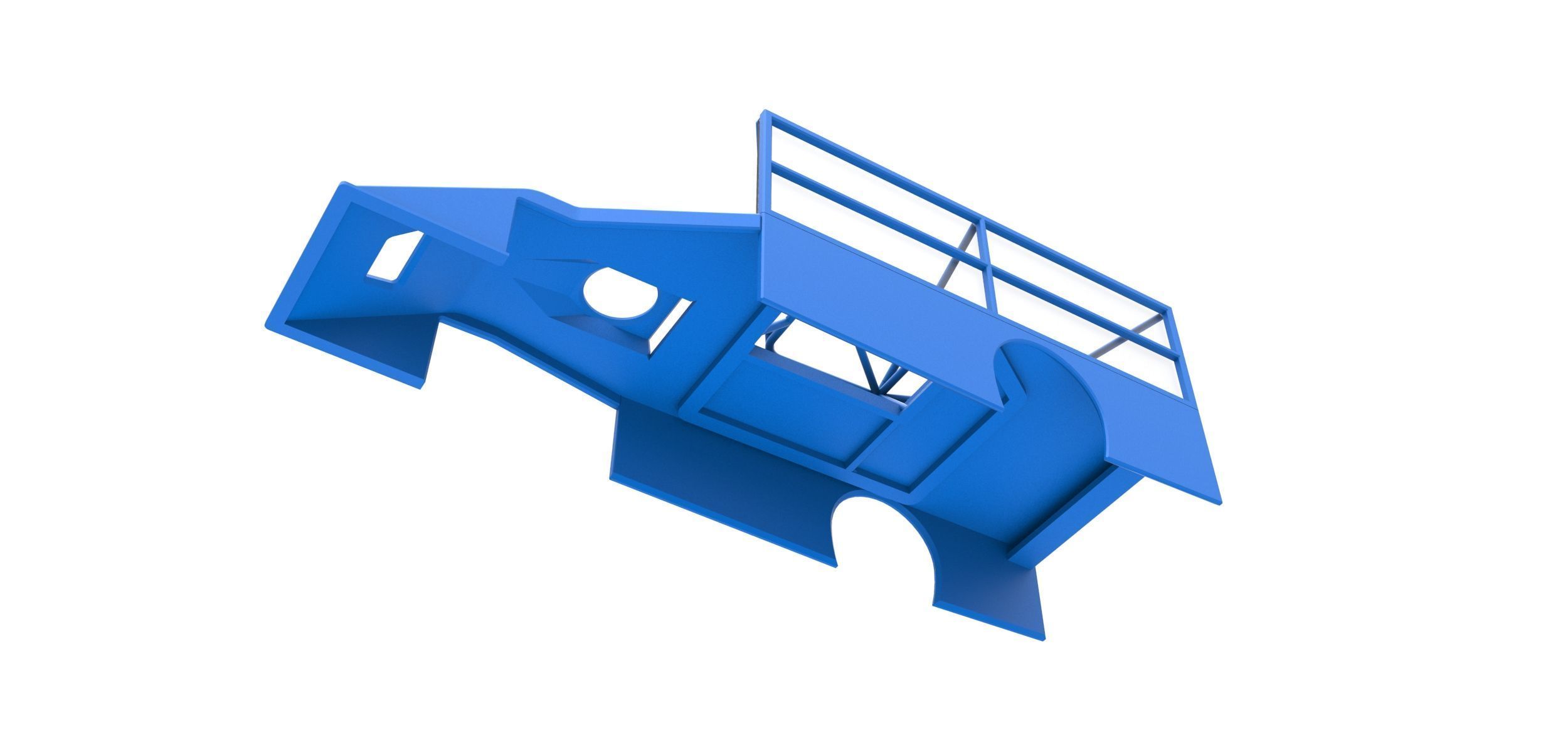 Shell of Asphalt Modified stock car with side wing Scale 1 to 25 3D print model_2