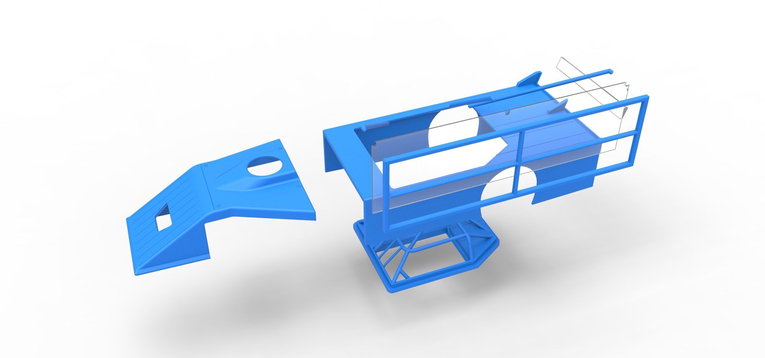 Shell of Asphalt Modified stock car with side wing Scale 1 to 25 3D print model_19