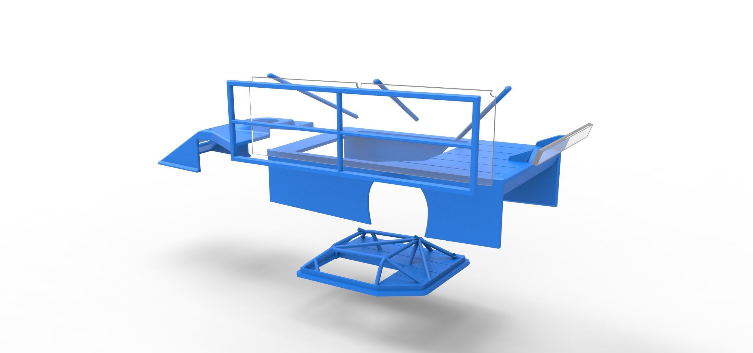 Shell of Asphalt Modified stock car with side wing Scale 1 to 25 3D print model_24