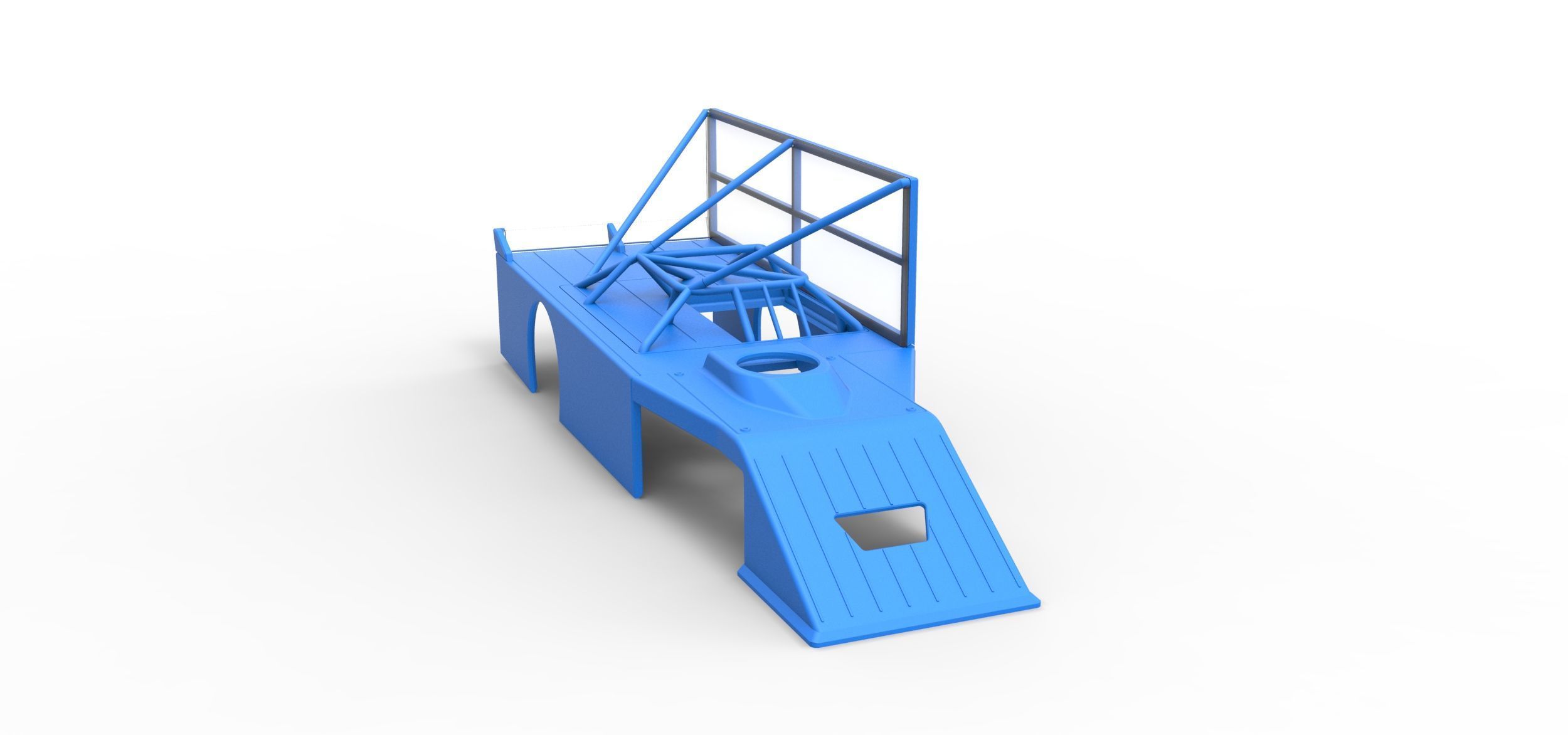 Shell of Asphalt Modified stock car with side wing Scale 1 to 25 3D print model_17