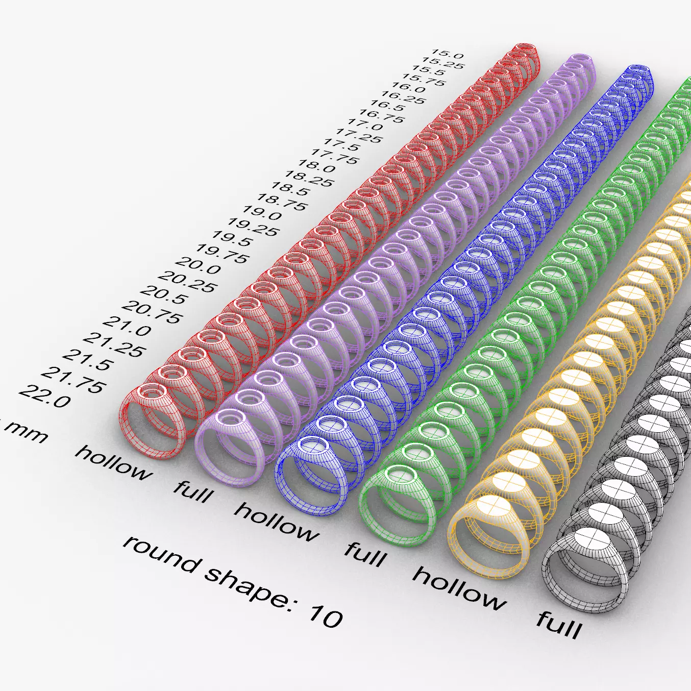 Round 10 mm Signet Rings 174 items 3D print model