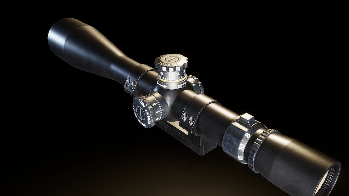 AAA Telescopic Sniper Scope Game Ready PBR Low-poly 3D model_5