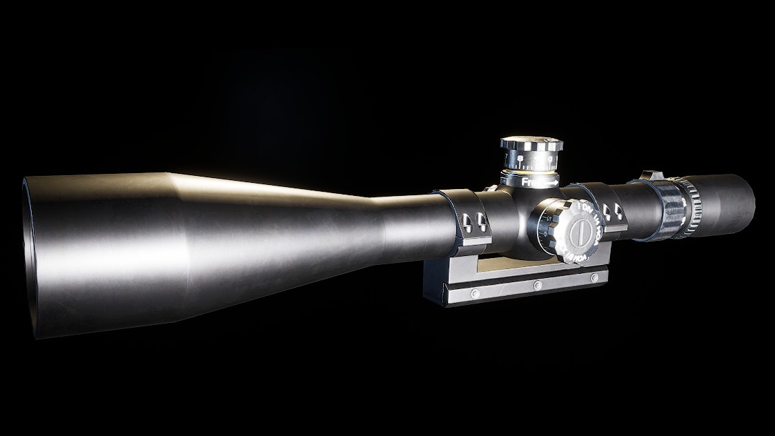 AAA Telescopic Sniper Scope Game Ready PBR Low-poly 3D model_4