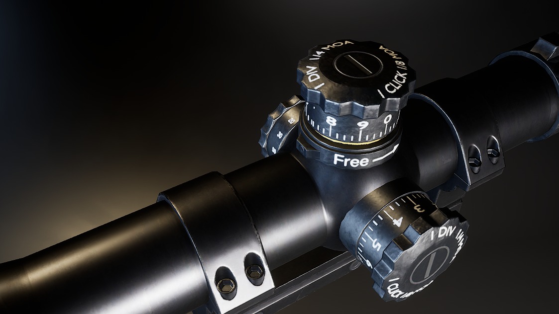 AAA Telescopic Sniper Scope Game Ready PBR Low-poly 3D model_3