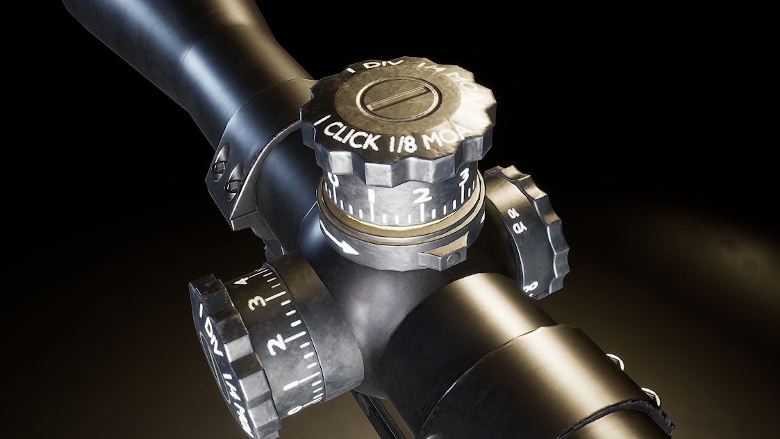 AAA Telescopic Sniper Scope Game Ready PBR Low-poly 3D model_2