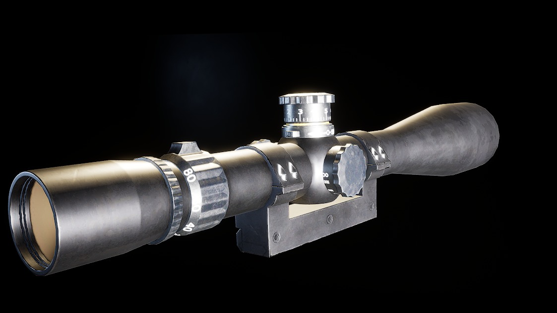 AAA Telescopic Sniper Scope Game Ready PBR Low-poly 3D model_11